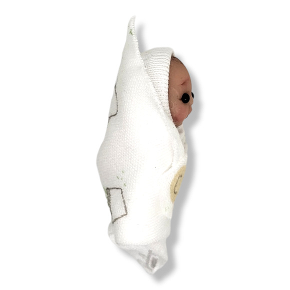 Handmade in England Micro Swaddled Baby Doll - Picture 4 of 5